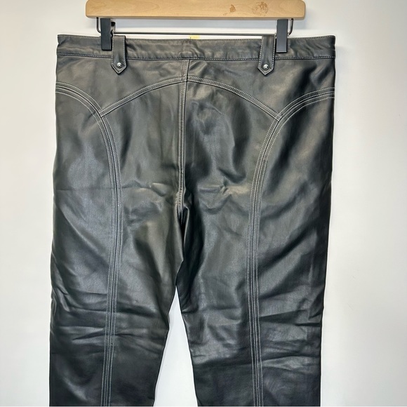 Free People Black Vegan Leather High-Rise Biker Pants Size 14 NEW - Picture 6 of 12